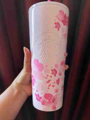 Starbucks 2022 Mexico Stainless Steel Pink Blossom Tumbler 24oz - Sold on eBay Jun 16, 2022 for $95.00