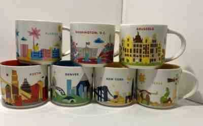 Set Of 7 Starbucks You Are here Collection Mugs - Sold on eBay Jun 29, 2022 for $95.00