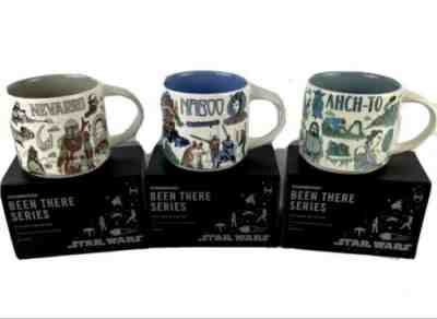 Starbucks x Star Wars Disney 2022 Been There Mugs Naboo Ahch-To Nevarro IN HAND - Sold on eBay Aug 29, 2022 for $95.00
