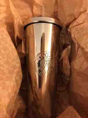 Rare STARBUCKS Tumbler Travel Cup Metallic Silver with Lid, Mirror Surface, New - Sold on eBay Jul 17, 2022 for $94.05