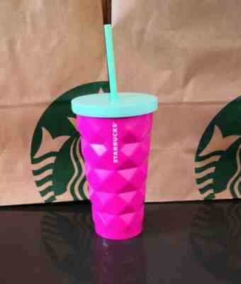 New StarbucksÂ® Summer Geo Diamonds Pink Cold Cup 16 fl oz - Sold on eBay May 31, 2022 for $90.00