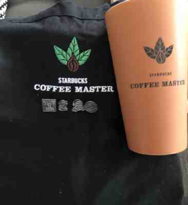2004 Starbucks Coffee Master Barista Black Apron Mug and Pins Complete Set - Sold on eBay Jun 15, 2022 for $90.00