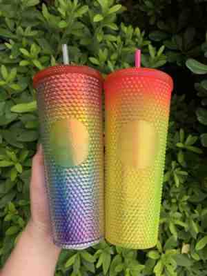 New Starbucks 2021&22 China Rainbow And Sunset 24oz Studded Two Cups Tumbler - Sold on eBay Jul 19, 2022 for $89.99