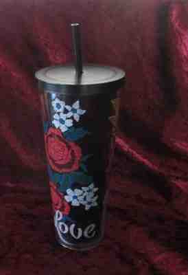 Rare Starbucks LOVE Valentine Stitch Tattoo Venti Travel Tumbler Cup With Straw - Sold on eBay Jul 31, 2022 for $89.95