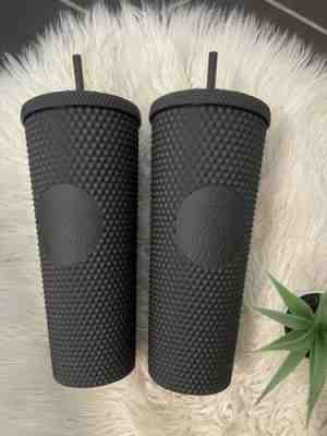 Set 2 Starbucks Matte Black Studded Venti Tumbler 2021 Straw 24 Oz Limit Edition - Sold on eBay Jul 08, 2022 for $89.00