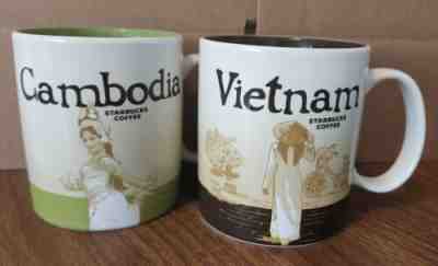 Starbucks Global Icon Mug Lot. Vietnam & Cambodia. Never Used. New