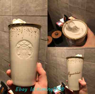Starbucks 2019 Constellation 12oz Aquarius Cup Double Ceramic Mug Collection New - Sold on eBay Jun 02, 2022 for $86.99
