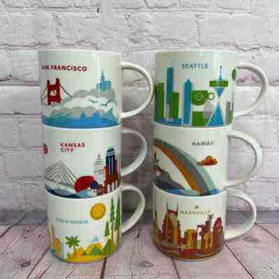 Lot of 6 Different Starbucks â??You Are Hereâ? Coffee Mugs Cups Cities, States - Sold on eBay Aug 23, 2022 for $85.95