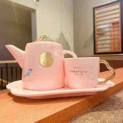 2022 Hot Starbucks China Pink Sakura Birds Teapot Coffee Mugs Tea Tray Set Gifts - Sold on eBay Aug 22, 2022 for $28.07