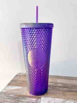2022 Starbucks Purple Oil Slick Ombre Iridescent Studded Tumbler Cup Venti - Sold on eBay Jun 04, 2022 for $85.00