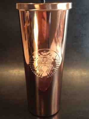 NEW 2017 Starbucks 24oz. Rose Gold Siren Cold Cup Insulated Tumbler with Straw - Sold on eBay Jul 22, 2022 for $85.00