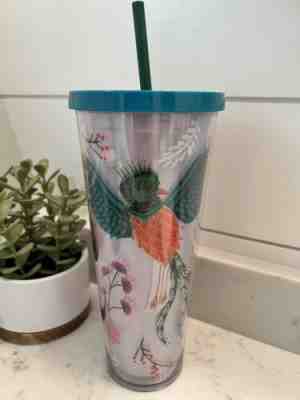 Starbucks Cold Cup 2017 Quetzal Bird Flowers Floral Acrylic Tumbler Venti 24 Oz - Sold on eBay Jul 26, 2022 for $85.00