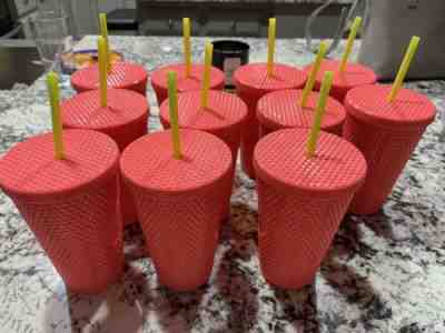 Starbucks Grande 2022 Studded Summer 16oz Tumbler Cup Salmon Pink Red Lot Of 11 - Sold on eBay Jul 14, 2022 for $84.99