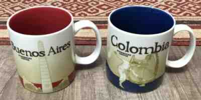 Starbucks Global Icon Mugs Together Buenos Aires & Colombia 16oz