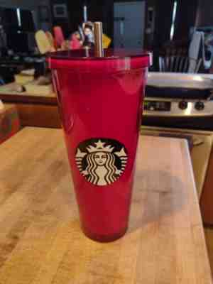 Starbucks Magenta/Pink 24 oz. Plastic Travel Tumbler Rare & Retired NICE CUP - Sold on eBay Jun 23, 2022 for $81.00