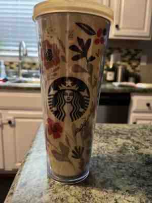 RARE 2014 Starbucks Flower Pattern Floral Harvest Venti Cold Cup Tumbler 24 oz - Sold on eBay Jun 19, 2022 for $80.00