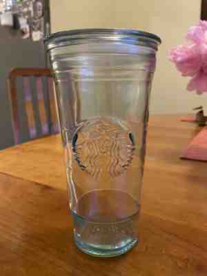 Starbucks 20 oz Venti Recycled Green Glass Cold Cup Tumbler w/ Lid Made in Spain - Sold on eBay Aug 15, 2022 for $80.00