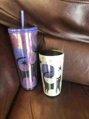 Starbucks Halloween 2020 Black Cat Cold Cup TUMBLER and CUP Purple NEW IN HAND - Sold on eBay Aug 17, 2022 for $80.00