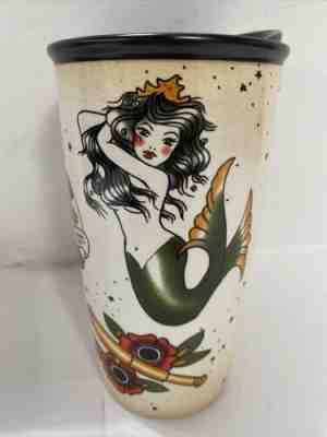 RARE 2015 Starbucks Mermaid Siren Sailor Tattoo Ceramic Tumbler Mug (12oz) NEW - Sold on eBay Jul 16, 2022 for $79.95