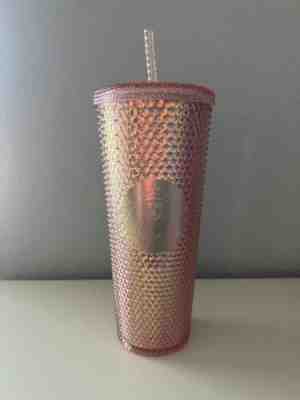 New 2022 Starbucks Thailand Rose Gold Bling Studded Tumbler 24oz, w/ Dust Bag - Sold on eBay Jul 05, 2022 for $79.00
