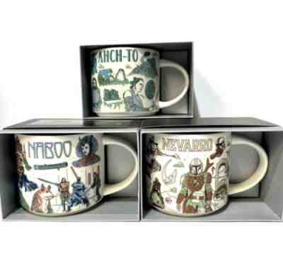 NEW Disney Star Wars Starbucks Been There Mugs Set of 3 Naboo Ahch-To Nevarro - Sold on eBay Jul 09, 2022 for $79.00