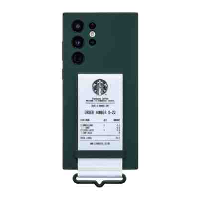 Starbucks Korea 2022 Galaxy S22 Ultra Darkgreen White Strap Case - Sold on eBay Jul 19, 2022 for $78.99