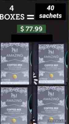 4 BOXES ð??¿Iam Worldwide Amazing Coffee Mix w/GLUTATHIONE - Sold on eBay Aug 22, 2022 for $77.99