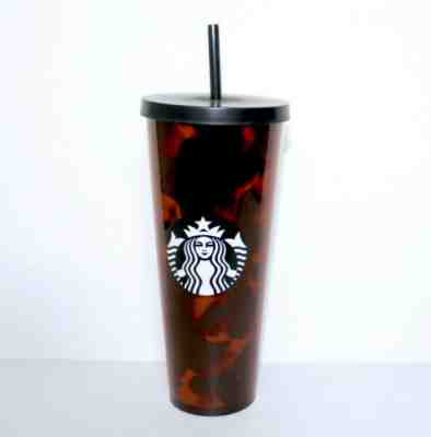 Starbucks 2019 Mocha Swirl Tortoise Black Brown Venti Acrylic Cold Cup Tumbler - Sold on eBay Aug 24, 2022 for $76.46