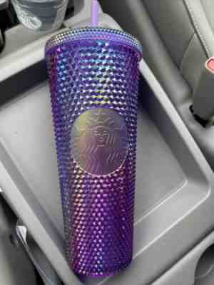 Starbucks Summer 2022 Purple Oil Slick Venti 24oz Bling Studded Cold Cup Tumbler - Sold on eBay Jun 02, 2022 for $76.00