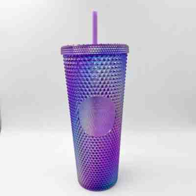 Starbucks Summer 2022 Purple Oil Slick Venti 24oz Bling Studded Cold Tumbler - Sold on eBay Aug 01, 2022 for $75.00