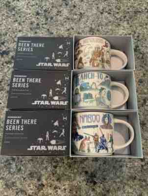 Disney 2022Star Wars Starbucks Been There Mugs Set of 3 Naboo Ahch To Nevarr - Sold on eBay Aug 03, 2022 for $75.00