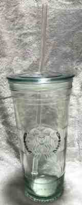 Starbucks 20oz Green Spain Recycled Glass Cold Beverage Tumbler Cup w/Lid Used - Sold on eBay Aug 16, 2022 for $74.99