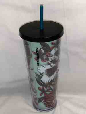 Starbucks Tropical Floral Teal 24oz Cold Cup Acrylic Tumbler RARE - Sold on eBay Aug 23, 2022 for $74.99