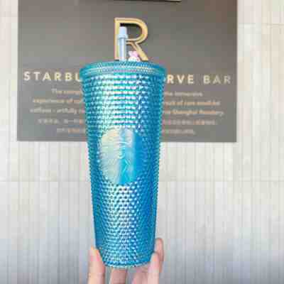 Authentic Starbucks China Blue Studded Cute Rabbit Topper Cold Tumbler Water Cup - Sold on eBay Jun 16, 2022 for $71.00