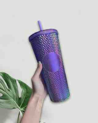 New Starbucks 2022 Purple Oil Slick 24oz Studded Cold Cup Tumbler - Sold on eBay Jun 03, 2022 for $70.00