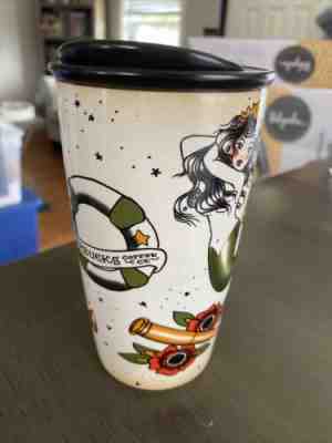 Starbucks Mermaid Siren Sailor Tattoo Ceramic Travel Mug Tumbler 2015 RARE - Sold on eBay Jun 17, 2022 for $70.00