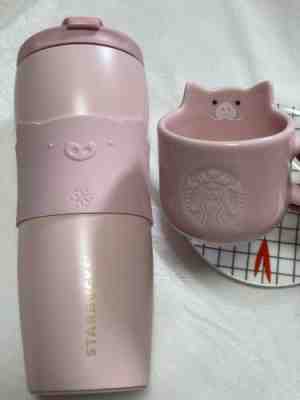 Starbucks Korea SS Lucy Happy Dream Pig Tumbler 355ml + Pink Pig 89ml Mug