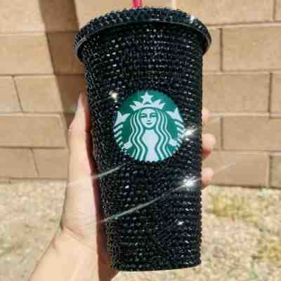 ð??¤ Black Bling studded Rhinestone Starbucks cup Venti Tumbler - Sold on eBay Aug 19, 2022 for $70.00