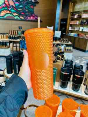 !!!!New Starbucks2022 Thailand Orange Bling Studded Cup 24oz !!! - Sold on eBay Jun 06, 2022 for $69.99