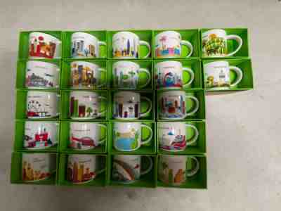 Starbucks You Are Here Collection-Lot of 22- Mug 14 Oz. New In Box