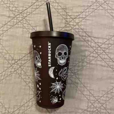 Starbucks 2019 Halloween Skull Grande Tumbler Plum/Purple Rare 16oz - Sold on eBay Sep 04, 2022 for $188.88