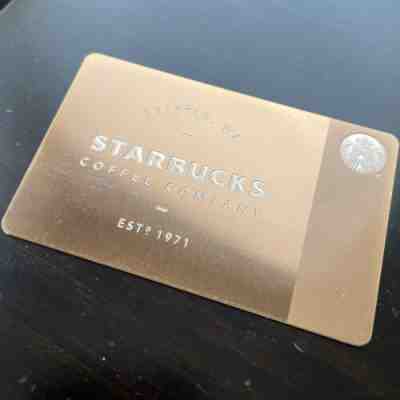 RARE Starbucks Metal Card: Rose Gold Gilt - Sold on eBay Oct 22, 2022 for $700.00