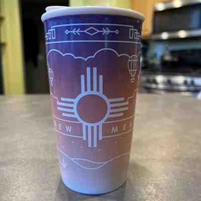 Starbucks New Mexico Travel Mug Ceramic Lid 12 oz Purple Pink Ombre Balloons - Sold on eBay Sep 05, 2022 for $166.00