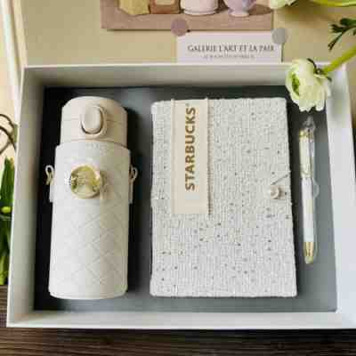 Starbucks China Winter Pure White Thermos Cup Pearl Chain Notebook Set Gifts - Sold on eBay Oct 05, 2022 for $161.99