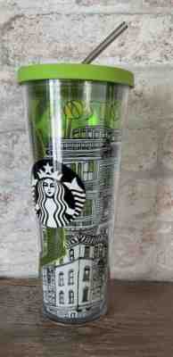 Starbucks Boston 2014 Iced Venti Tumbler Cup Green Double Walled 24oz - Sold on eBay Oct 09, 2022 for $159.00