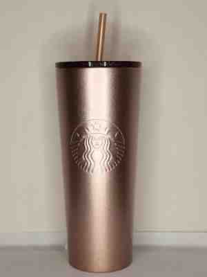 Starbucks Holiday 2018 Sparkling Rose Gold Stainless Steel Cold cup tumbler  24oz