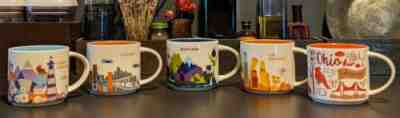 Starbucks Been There You Are Here Coffee Mugs Lot of 5 Scotland Chi Ohio NC LA - Sold on eBay Nov 05, 2022 for $149.99