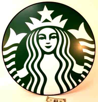 RARE Original Large Starbucks Coffee 30" Round Light Up Plexiglass Sign - Sold on eBay Oct 12, 2022 for $149.95