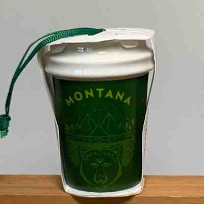 Starbucks Montana Christmas Ornament Hot To Go Cup 2017 Green Original Sleeve - Sold on eBay Nov 13, 2022 for $199.00