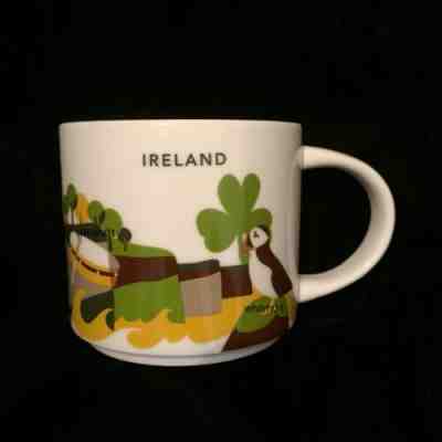 Starbucks Ireland YAH Mug Sheep Cliffs Moher Shamrock Puffin Thatch Cottage New